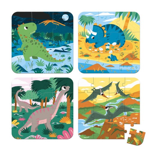 puzzles evolutifs dinosaures 4 puzzles