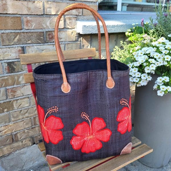 Panier Charcoal Fleurs Rouges Glup Montreal