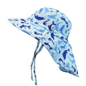 Chapeau avec cache cou Enfant dauphins-UPF50- FlapJackkids
