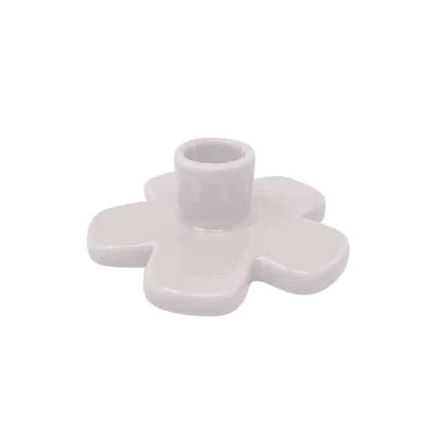 bougeoir blanc forme de fleurs-Nostalgia